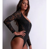 Body zippé dos-nu en dentelle Noir