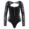 Body zippé dos-nu en dentelle Noir