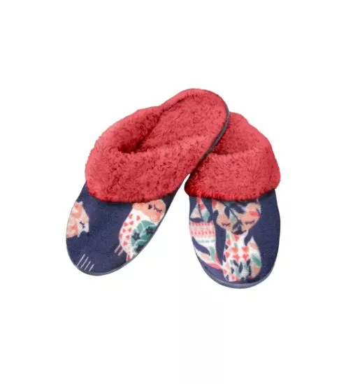 Chaussons Femme Hérisson Bleu