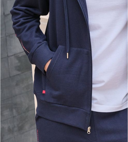 Veste de jogging à capuche Homme Bleu