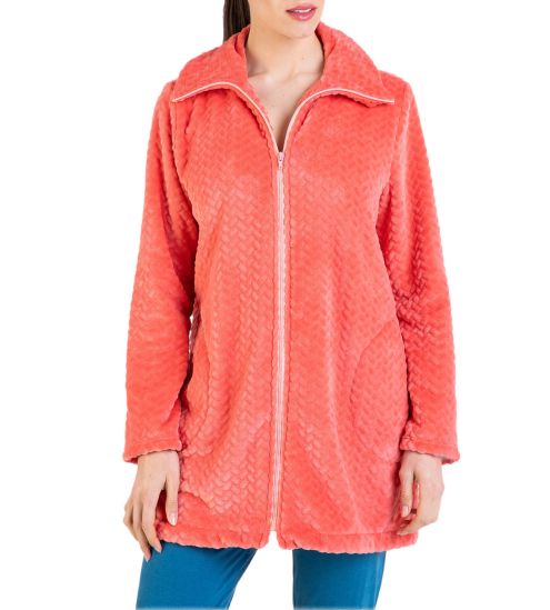 Veste d'intérieur 3/4 Femme Zippée Orange