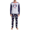 Pyjama Homme manches longues Noël Bleu