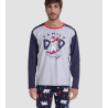 Pyjama Homme manches longues Noël Bleu