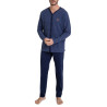 Pyjama chaud Homme Boutonné Bleu