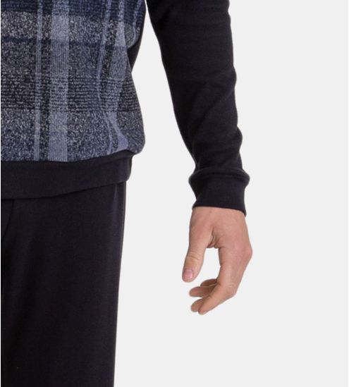 Pyjama Polaire Homme Col Rond Noir