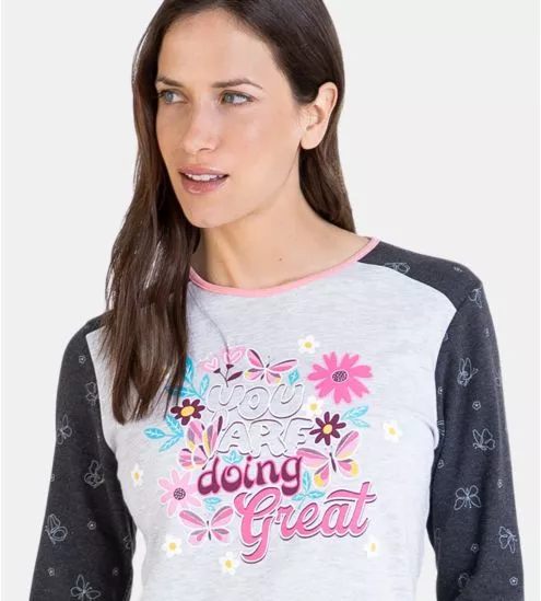 Pyjama à manches longues Gris