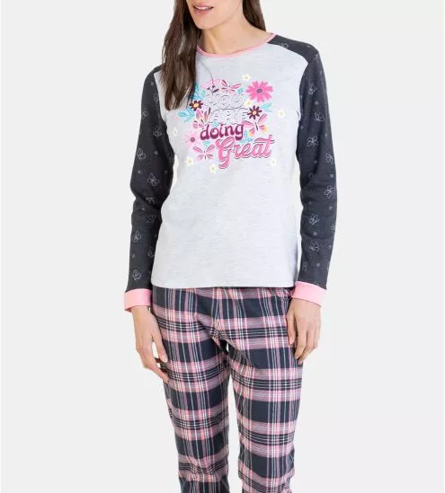 Pyjama à manches longues Gris