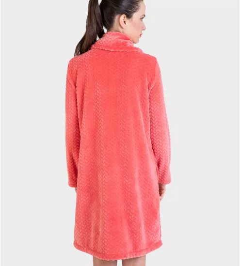 Robe de chambre boutonnée Velours Orange
