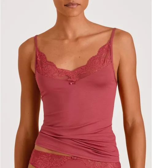 Débardeur en dentelle à fines bretelles Modal Sense Pomegranate Red Rouge