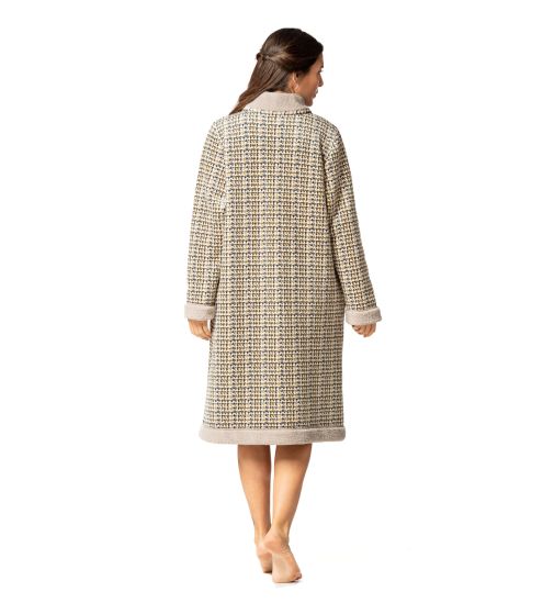 Robe de chambre boutonnée pour femme en velours Tostado