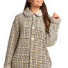 Robe de chambre boutonnée pour femme en velours Tostado