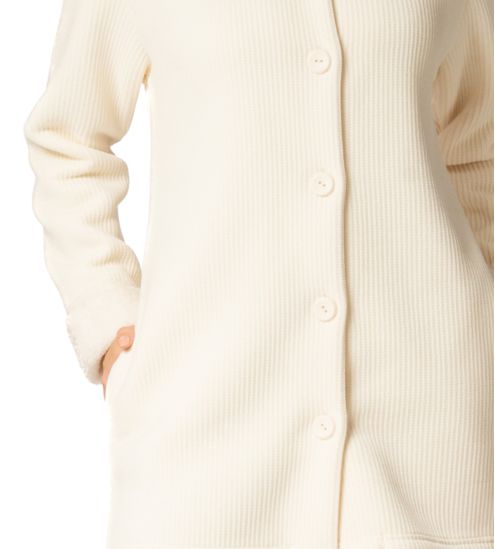 Veste en velours avec fourrure Femme Crudo Beige
