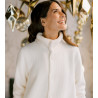 Veste en velours avec fourrure Femme Crudo Beige