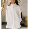 Veste en velours avec fourrure Femme Crudo Beige