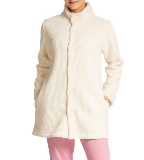 Veste en velours avec fourrure Femme Crudo Beige