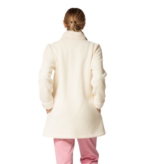 Veste en velours avec fourrure Femme Crudo Beige