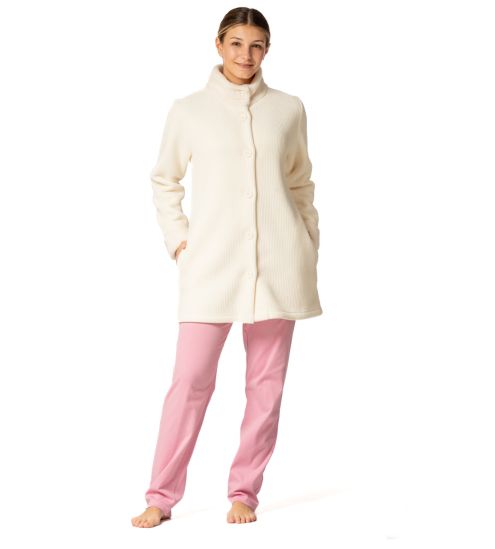 Veste en velours avec fourrure Femme Crudo Beige