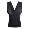 Top en Laine & Soie noir plissé