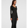CHEMISE ML DENTELLE CALAIS NOIR NOIR
