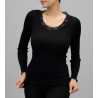 CHEMISE ML DENTELLE CALAIS NOIR NOIR