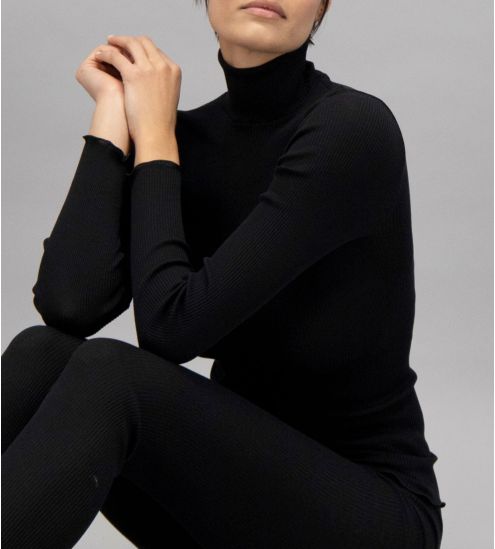 Sous pull Laine et Soie NOIR