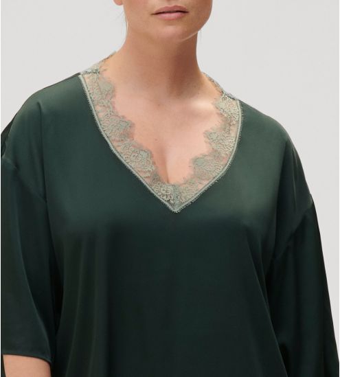 Top à manches longues Satin Secrets Vert Kolsaï