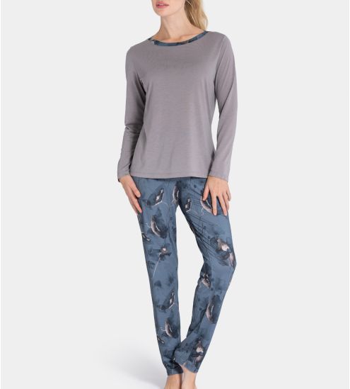 Normann Pyjama Manches Longues Femme Floral - Confort Doux Grandes Tailles Disponibles