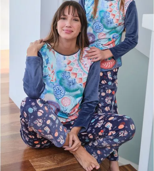 Ensemble Pyjama Femme 3 Pièces Polaire Hiver Fausse Fourrure