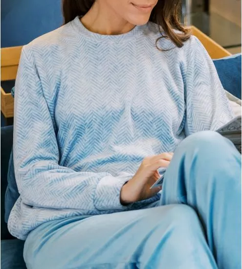 Pyjama Femme en velours Bleu
