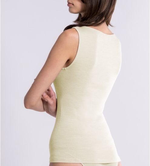 Top à bretelles Laine & Soie Champagne