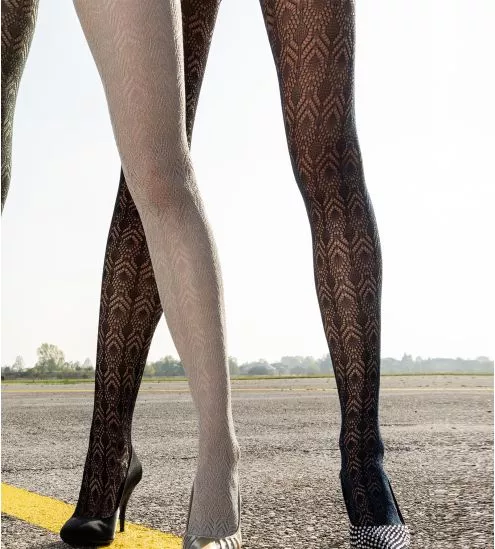 Collant crochet lurex Granada NOIR