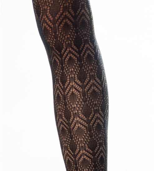 Collant crochet lurex Granada NOIR