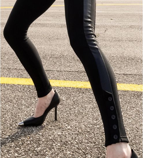 Pantalon type legging effet cuir Orlando Noir