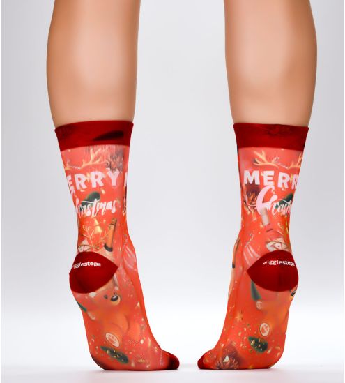 Chaussettes Femme Christmas Champagne Imprimé Multicolore