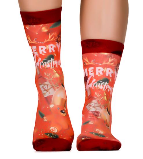 Chaussettes Femme Christmas Champagne Imprimé Multicolore