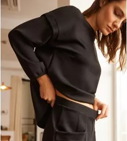 Sweatshirt col rond URBAN noir