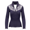 Top manches longues laine, soie et dentelle Mirtillo