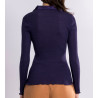 Top manches longues laine, soie et dentelle Mirtillo