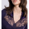 Top manches longues laine, soie et dentelle Mirtillo