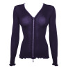 Gilet zippé avec strass en Laine & Soie Mirtillo
