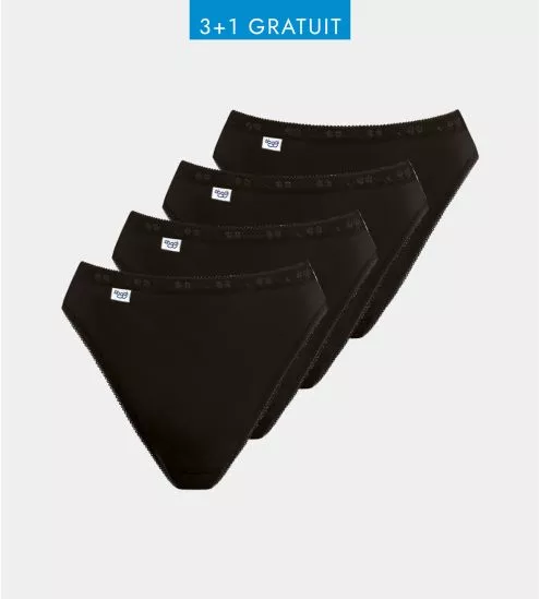 Lot de 4 Sloggi Basic+ Tai NOIR 04