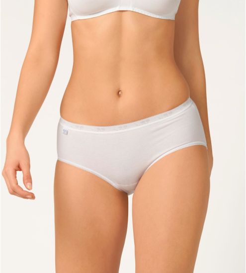 Lot de 4 Sloggi Basic+ Midi BLANC