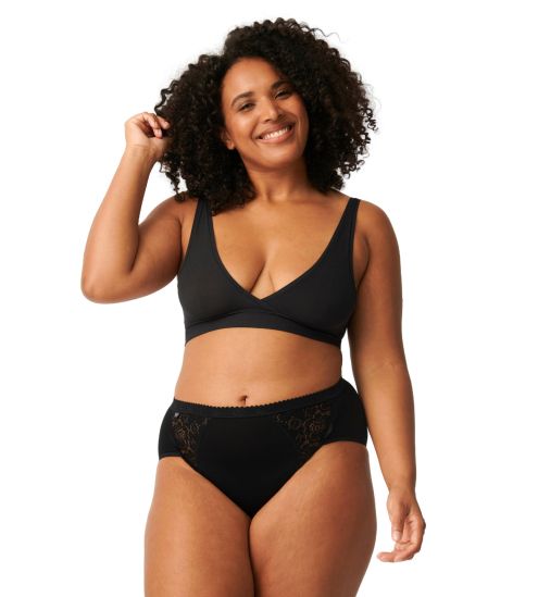 Sloggi femme : Midi Chic lot de 4 NOIR 04