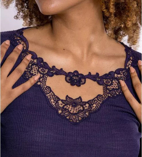 Top à manches longues Laine & Soie Mirtillo