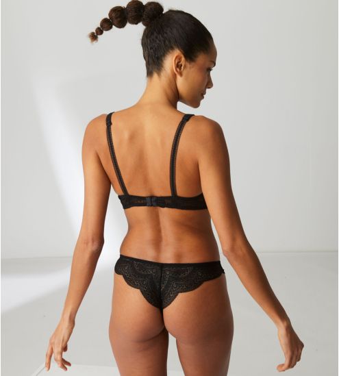 Tanga en dentelle Karma Noir 015