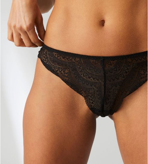 Tanga en dentelle Karma Noir 015