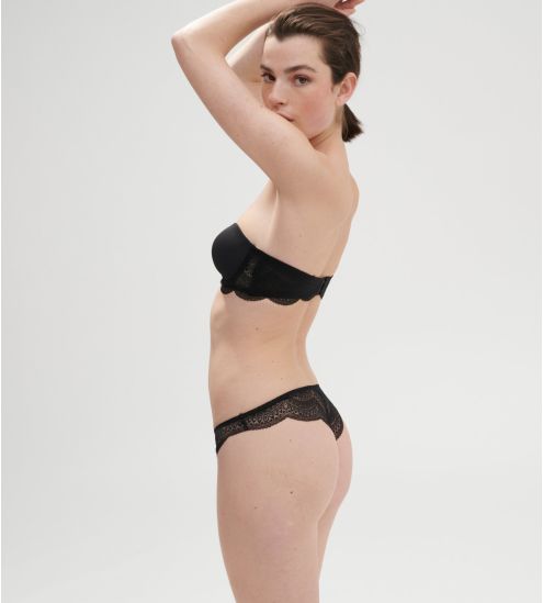 Tanga en dentelle Karma Noir 015