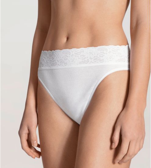 Slip en dentelle Calida pour femme BLANC 001