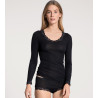 Chemise laine et soie Richesse Lace NOIR
