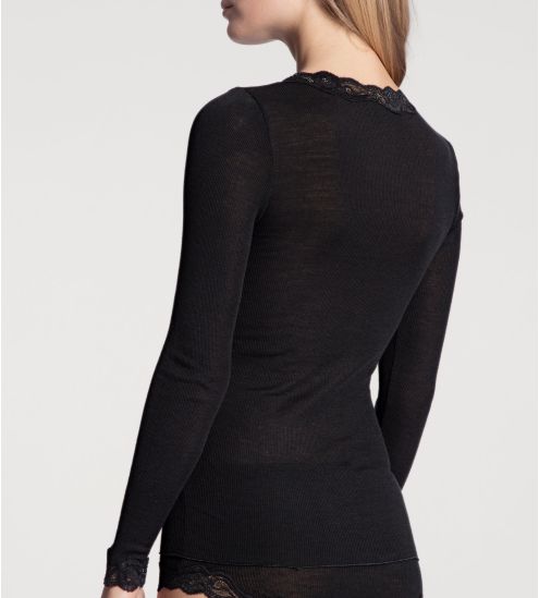 Chemise laine et soie Richesse Lace NOIR